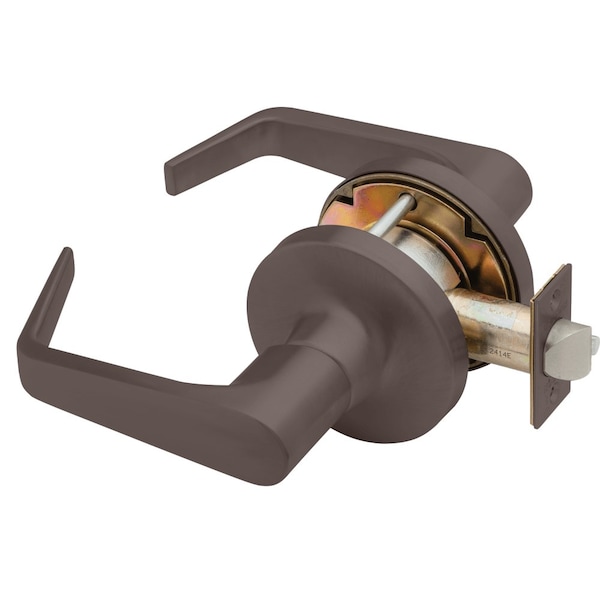 Grade 1 Passage/Closet Cylindrical Lock, Non-keyed, Dane Lever, Standard Rose, Aged Bronze Finish